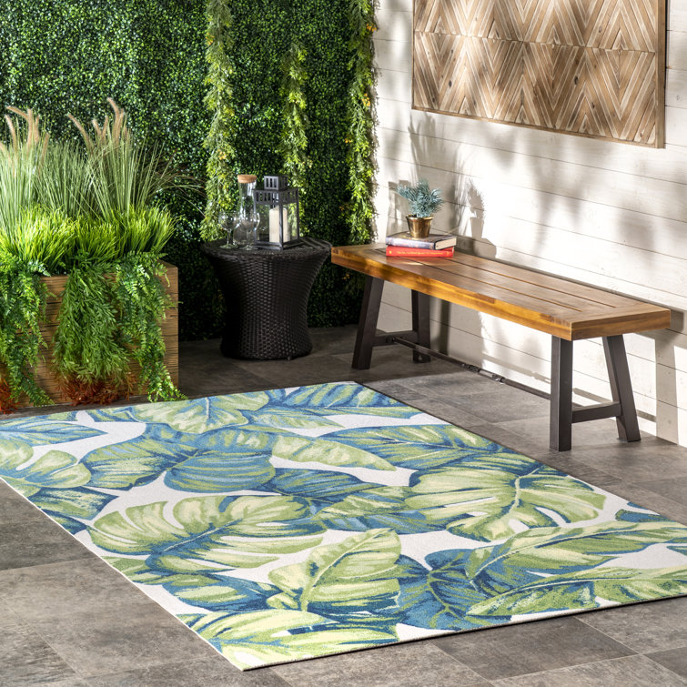 Bay Isle Home Commer Floral Green Indoor / Outdoor Area Rug & Reviews